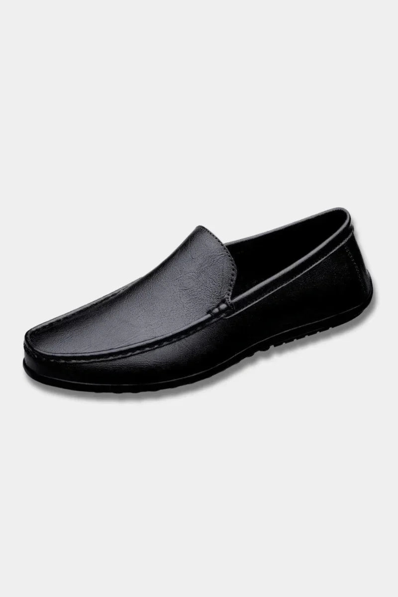 Mocassins masculinos em pele genuína — almofadados e respiráveis