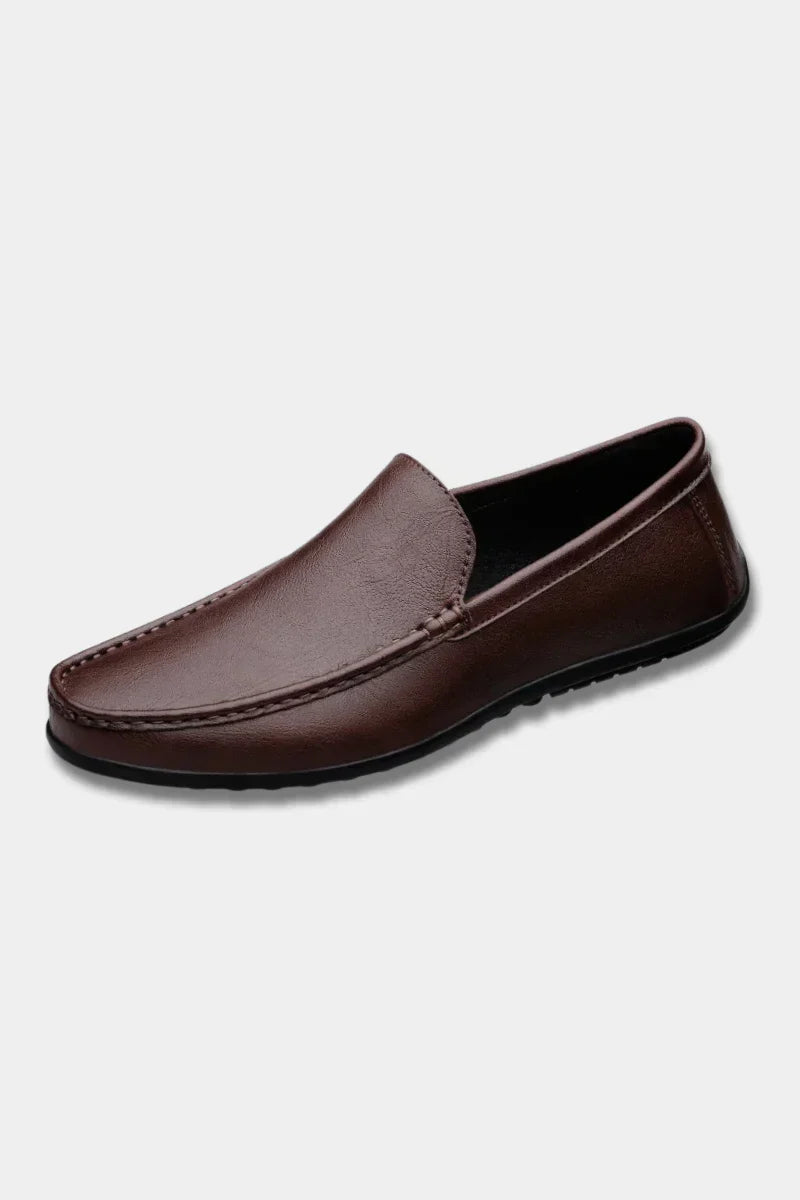 Mocassins masculinos em pele genuína — almofadados e respiráveis