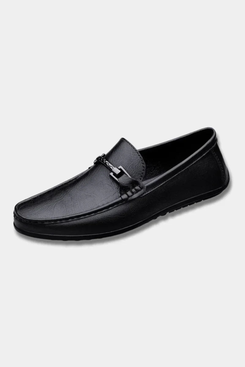 Mocassins masculinos em pele genuína — almofadados e respiráveis