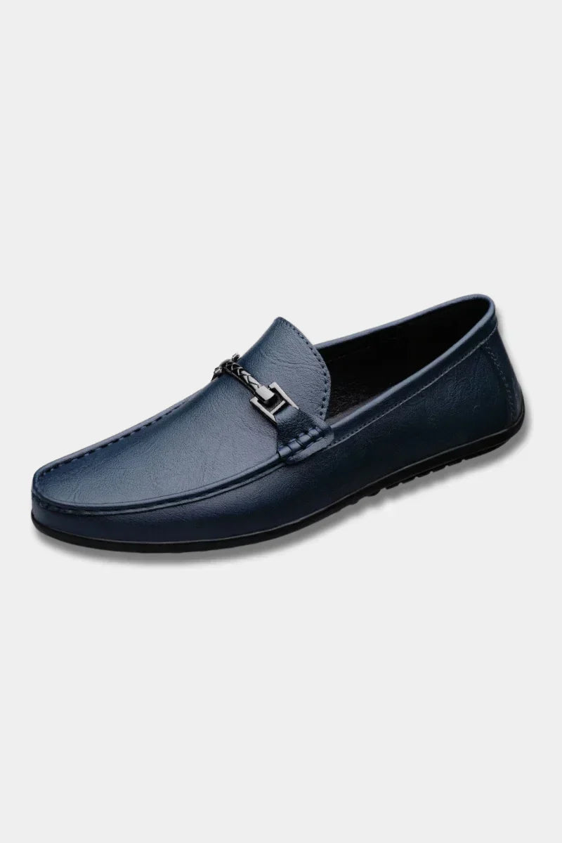 Mocassins masculinos em pele genuína — almofadados e respiráveis
