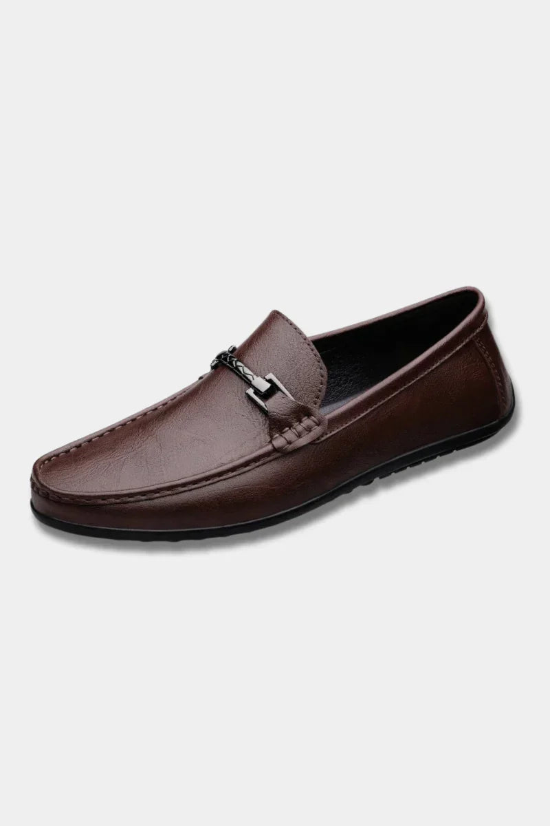 Mocassins masculinos em pele genuína — almofadados e respiráveis