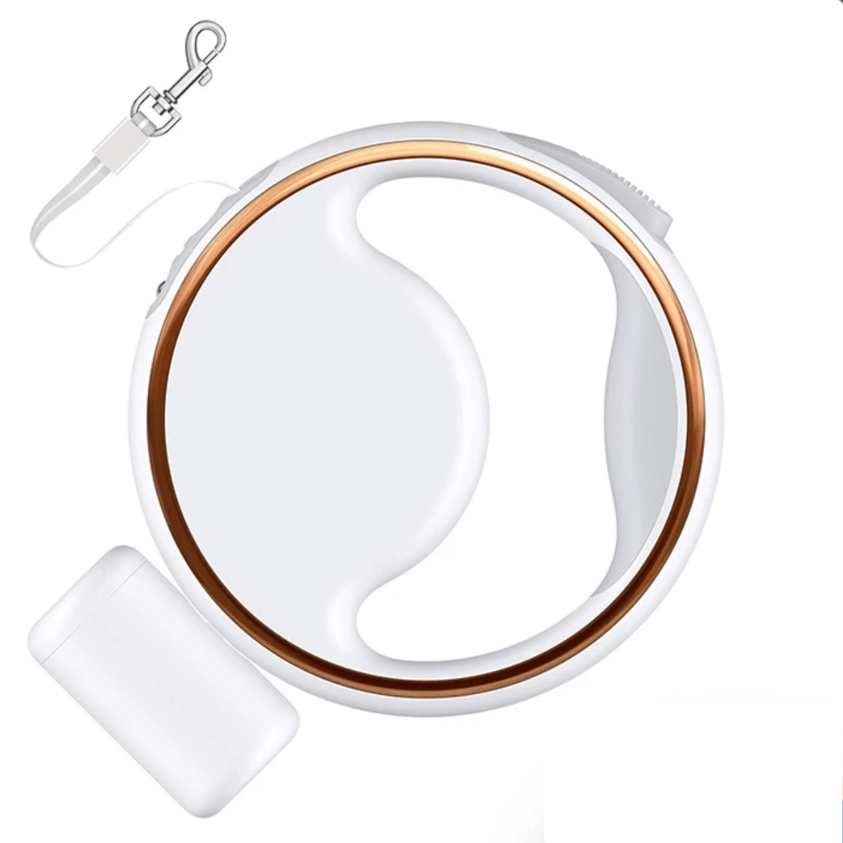 Trela automática LumaPaw — Iluminação LED integrada e suporte seguro para sacos de dejetos