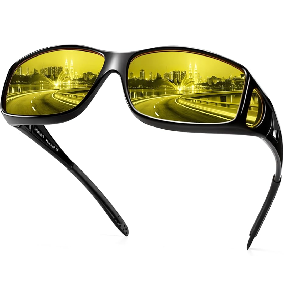 Lunettes de conduite polarisées à verres jaunes — réduction de l’éblouissement ultra-légère