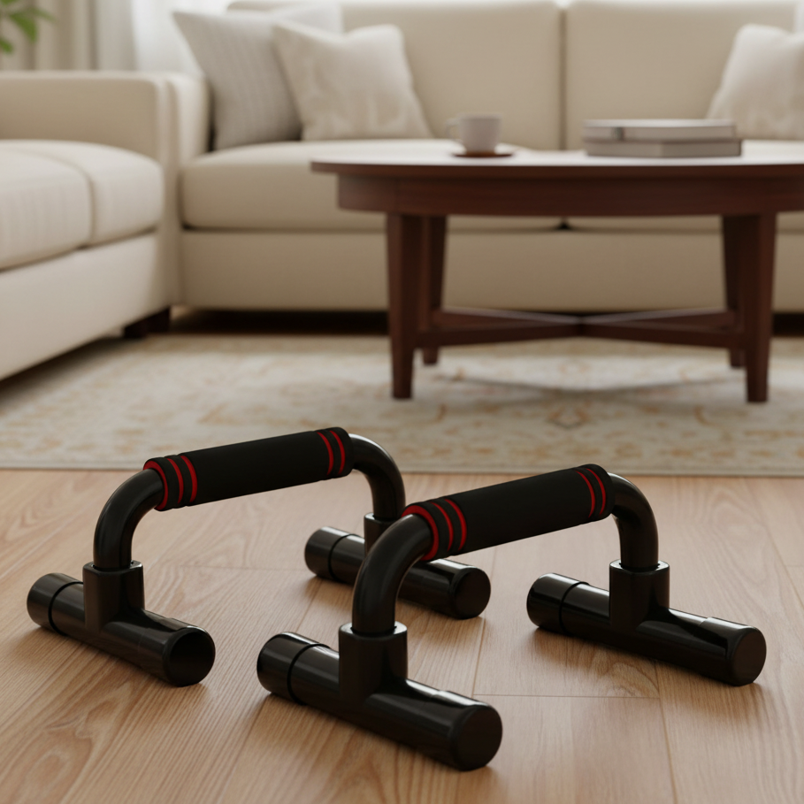 PivotFlex Ergonomiczne uchwyty do pompek — ustawienie przyjazne stawom, stabilna podstawa