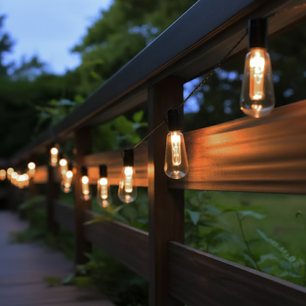 Napelemes, 33 ft hosszú, vízálló LED-es fényfüzér Edison izzókkal