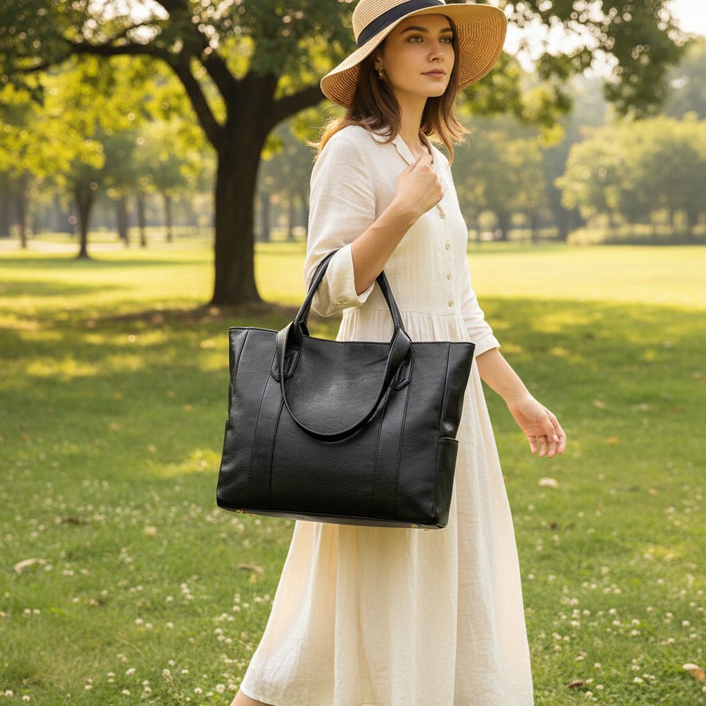 Bolso de hombro de cuero Aurelia - encanto retro, acabado suave