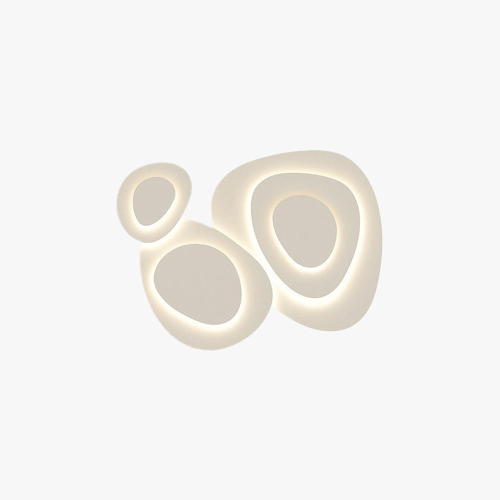 Háromgyűrűs, fényerő-szabályozható, mennyezetre simuló LED-lámpa, fehér fém, 43 in