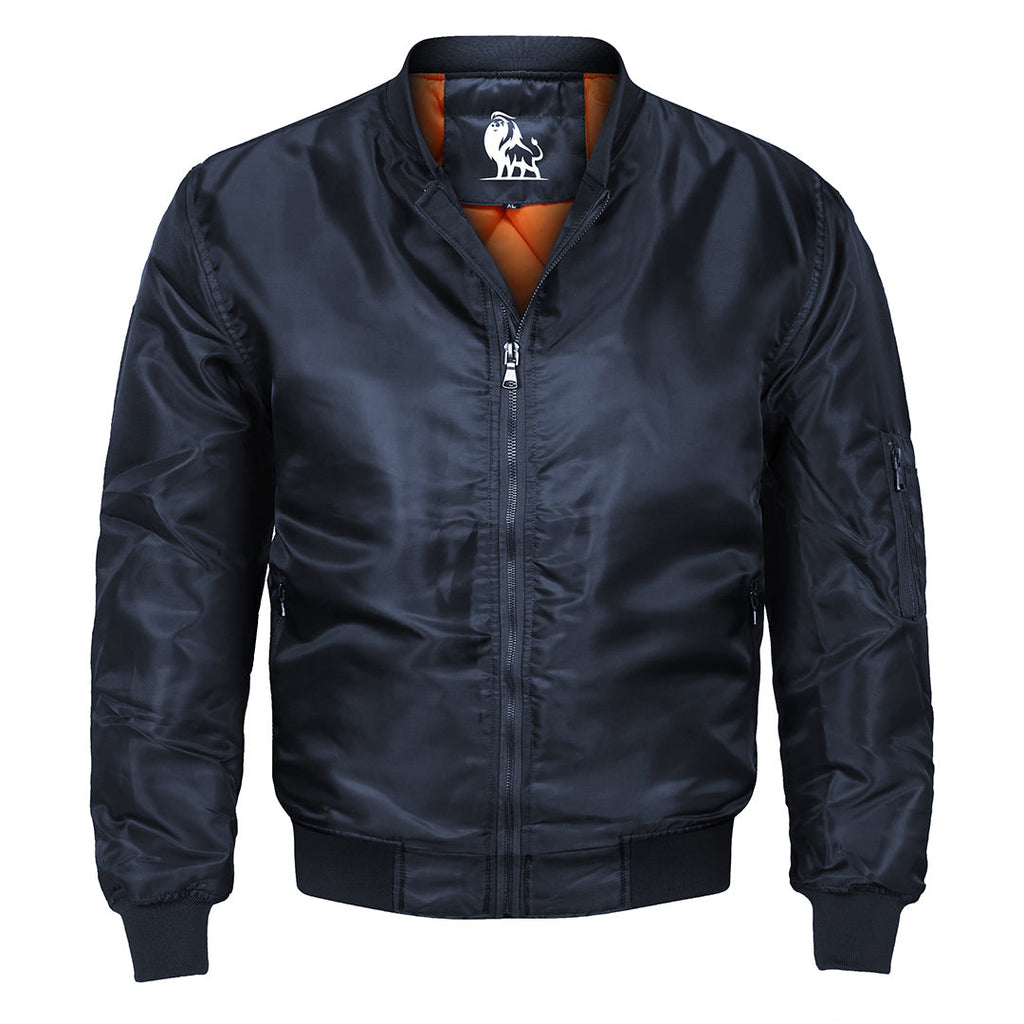 Men's Water-Resistant Polyester Bomber Jacket — Scratch-Proof Coating