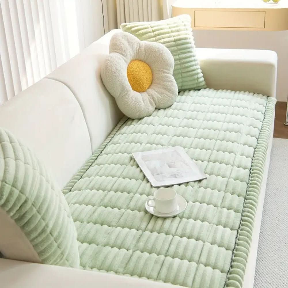 Funda de sofá de felpa CozyCharm — Manta decorativa elegante para sofá