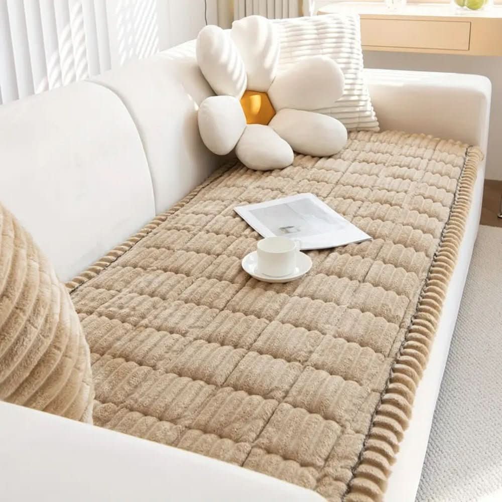 Funda de sofá de felpa CozyCharm — Manta decorativa elegante para sofá