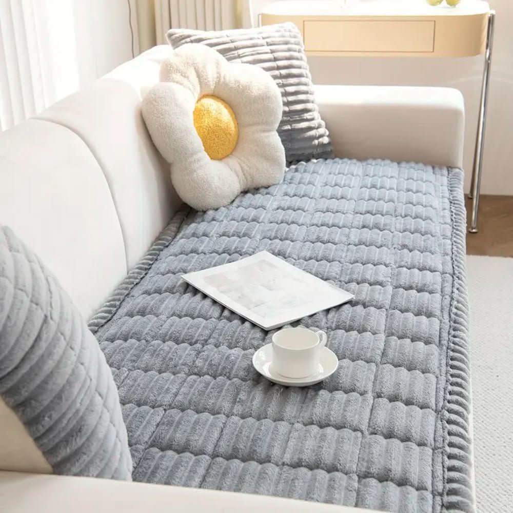 Funda de sofá de felpa CozyCharm — Manta decorativa elegante para sofá
