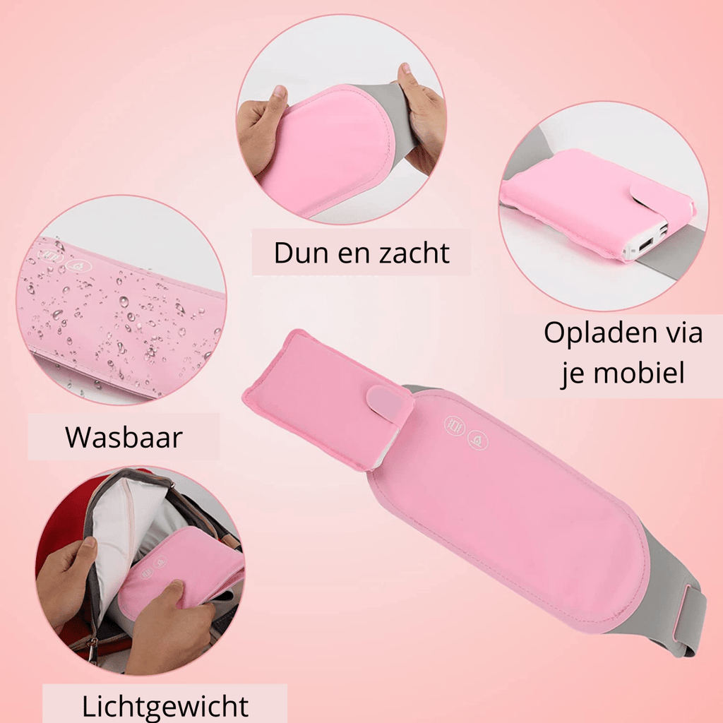 Chauffe-ventre électrique sans fil — Batterie rechargeable, chaleur et vibrations douces
