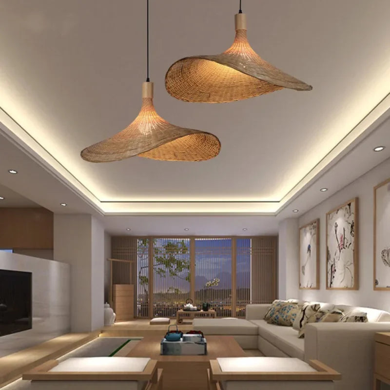 SylvaLoom Boho Bamboo Pendant Lamp - Handmade & Sustainable