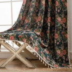 Decorative Floral Tassel Curtain Panel for Cozy Interiors - Euroselle
