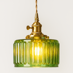 Lumera Vintage Glass Pendant Light, Adjustable Height Scandinavian Style Lamp for Kitchen Island and Dining Areas