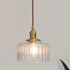 Lumera Vintage Glass Pendant Light, Adjustable Height Scandinavian Style Lamp for Kitchen Island and Dining Areas