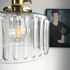 Lumera Vintage Glass Pendant Light, Adjustable Height Scandinavian Style Lamp for Kitchen Island and Dining Areas
