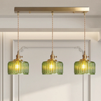 Lumera Vintage Glass Pendant Light, Adjustable Height Scandinavian Style Lamp for Kitchen Island and Dining Areas