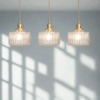 Lumera Vintage Glass Pendant Light, Adjustable Height Scandinavian Style Lamp for Kitchen Island and Dining Areas
