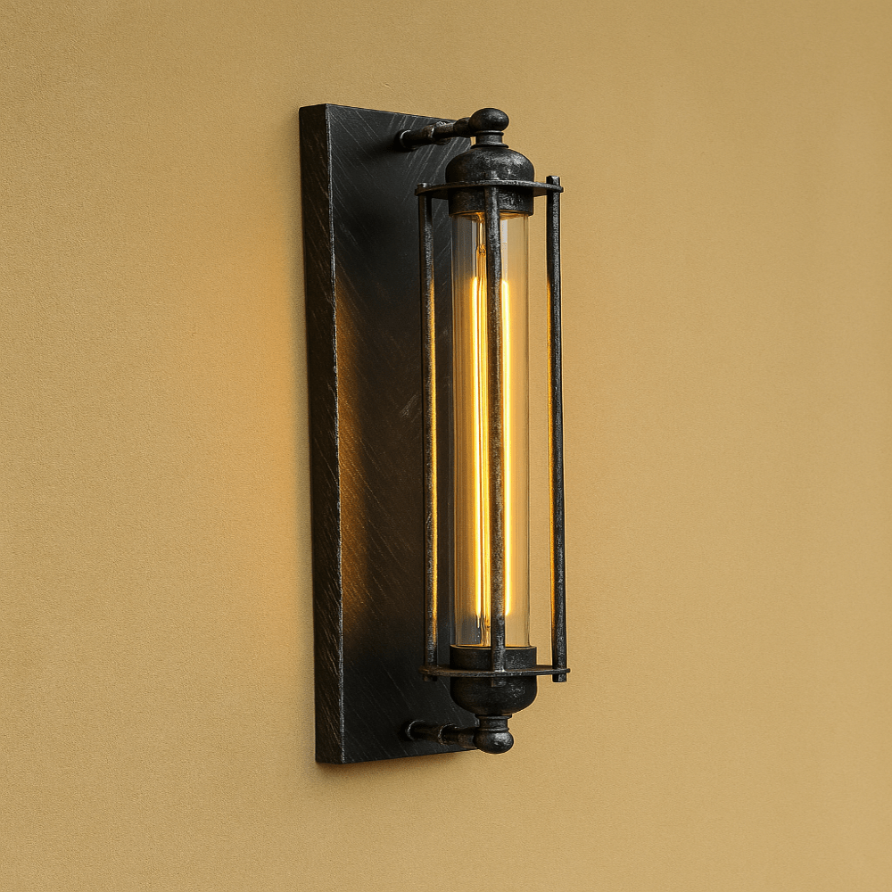Vintage LED wall light with warm ambient glow and classic metal design for cozy, elegant interior wall illumination - Euroselle
