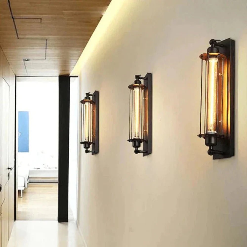 Vintage LED wall light with warm ambient glow and classic metal design for cozy, elegant interior wall illumination - Euroselle