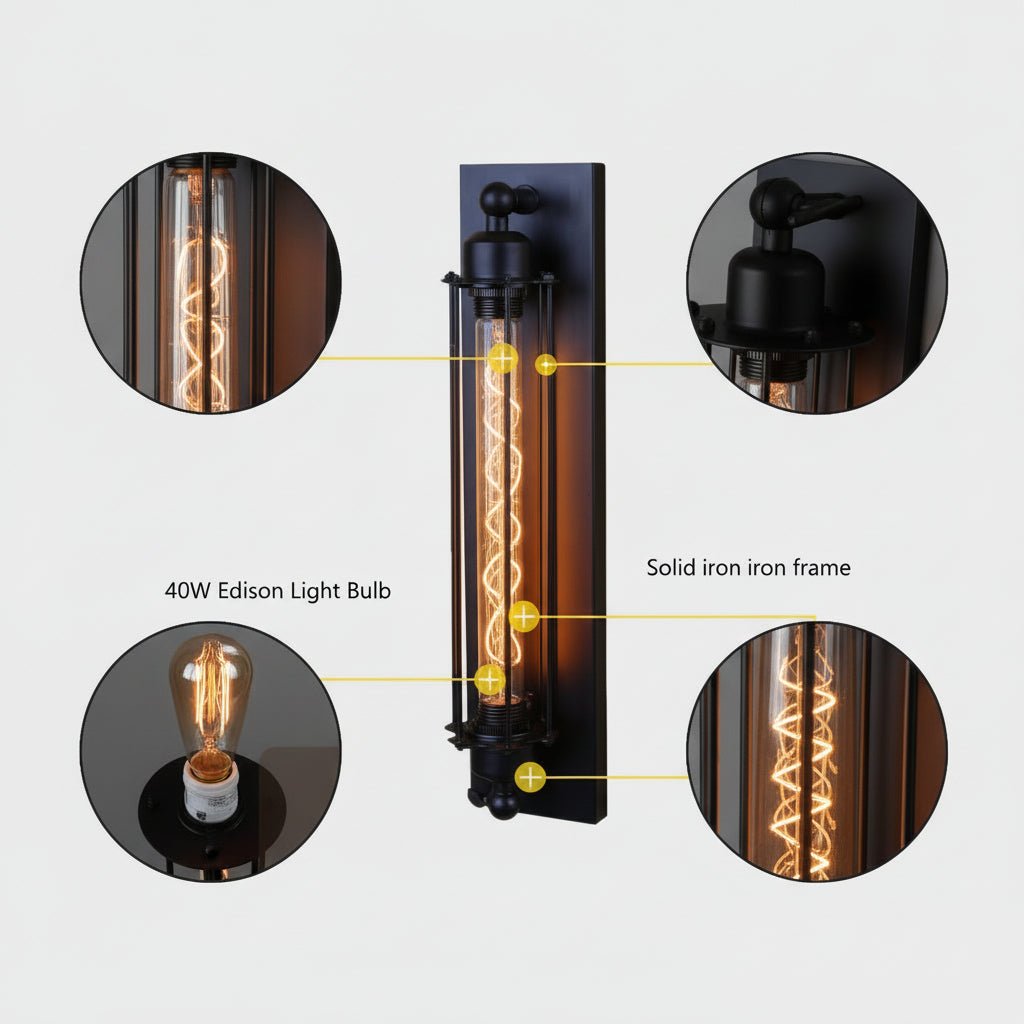 Vintage LED wall light with warm ambient glow and classic metal design for cozy, elegant interior wall illumination - Euroselle