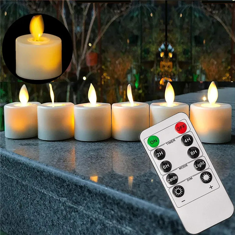 Battery-Operated Flickering LED Candles — Dancing Flame Effect