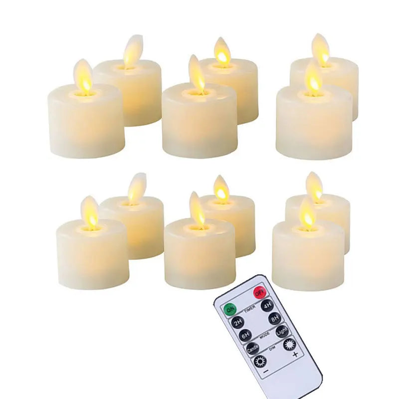 Battery-Operated Flickering LED Candles — Dancing Flame Effect