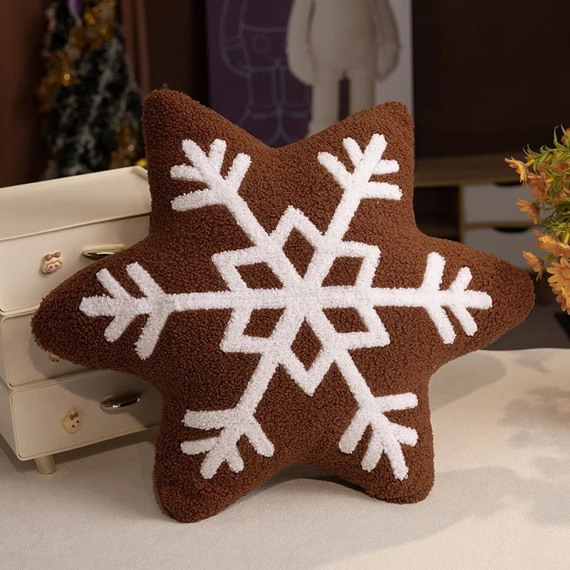 Coussin décoratif en peluche flocon de neige FrostNest