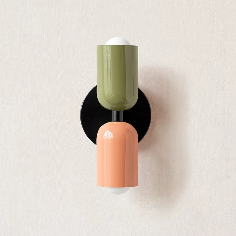 Kétirányú, zöld üvegbúrás falikar, 4.7 hüvelykes, kortárs éjjeliszekrény mellé és folyosóra, felfelé és lefelé világító lámpa otthonba, lakásba, nappaliba és közlekedőbe