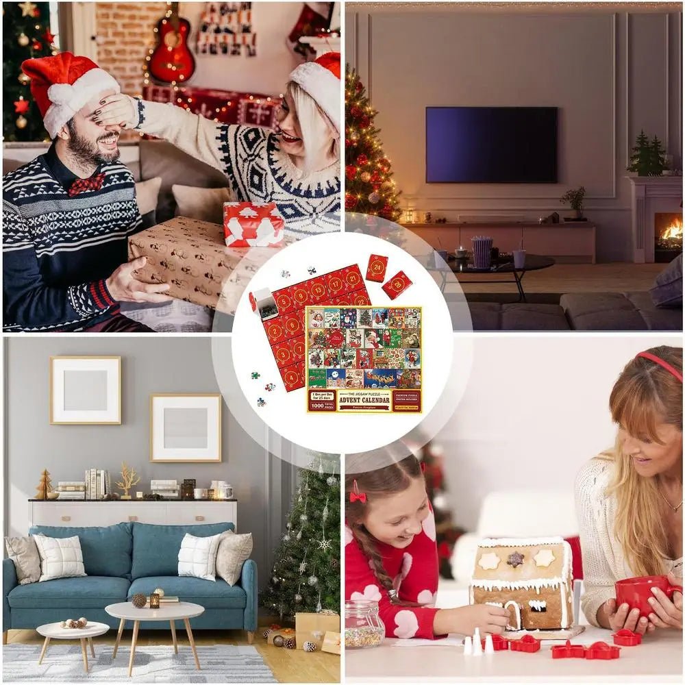 Puzzle Calendário do Advento AuroraPlex com 1000 peças — Puzzle de contagem decrescente para o Natal
