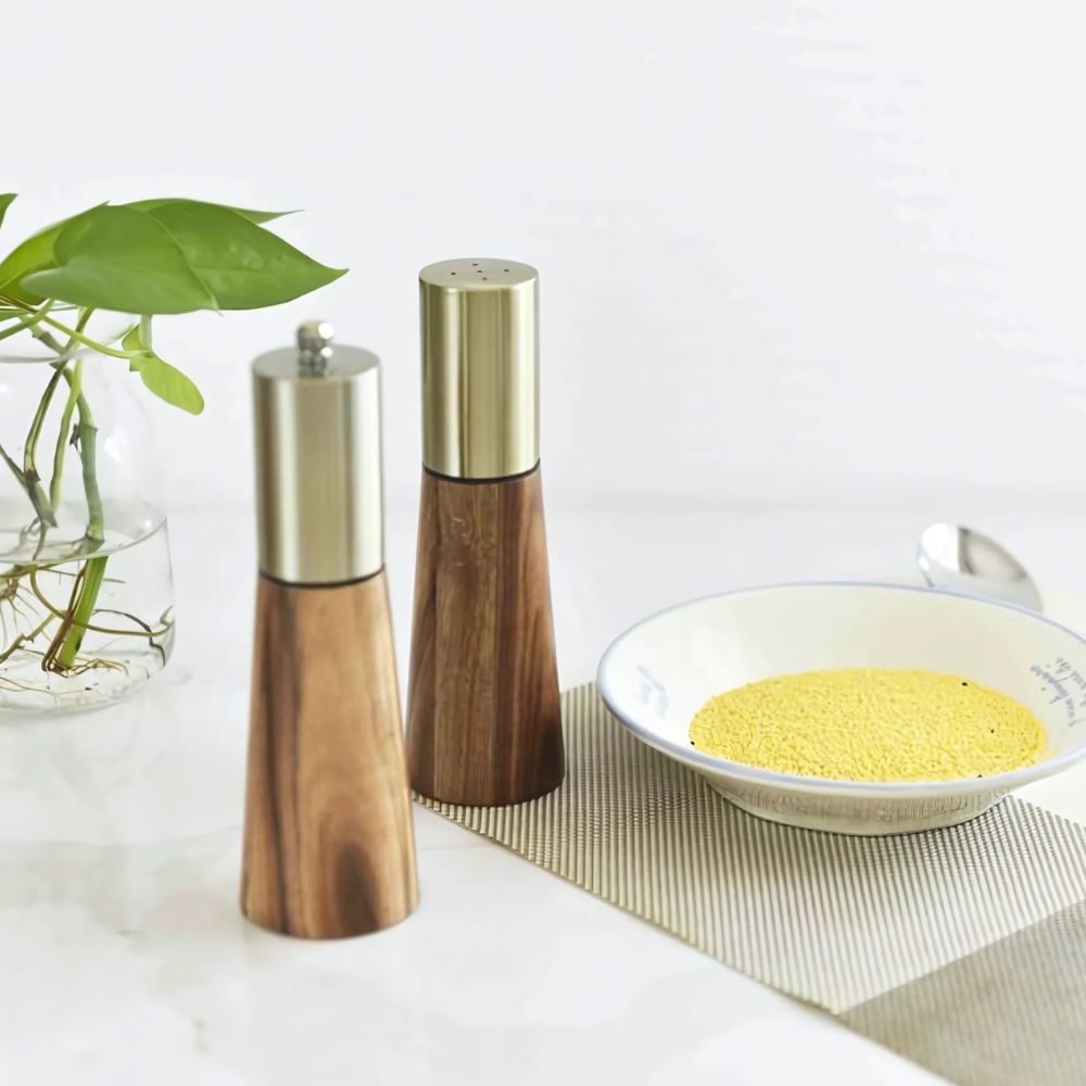 Râșnițe de sare și piper Everwood — râșniță ceramică reglabilă, setări pentru măcinare grosieră și fină