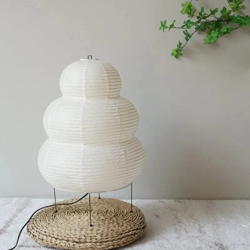 Floor Lamp Rice Paper Shade White Tripod Stand Adjustable Indoor Lighting | Euroselle