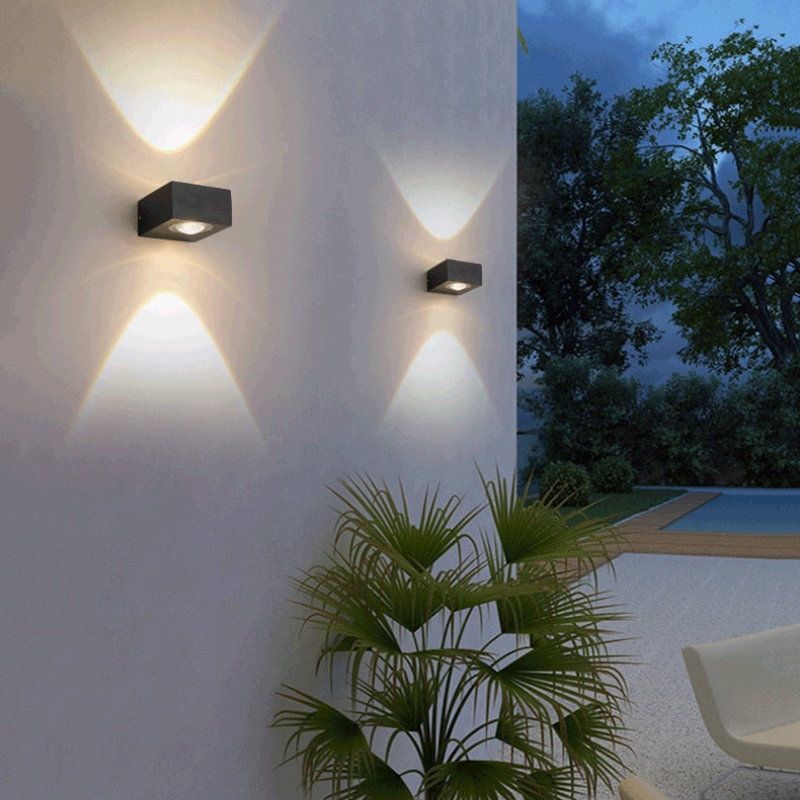 Wall Lamp Outdoor LED 6W Black Waterproof Aluminum, Dual Direction LED Wall Lighting | Euroselle