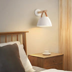 Wall Light White Cone Metal Leather Strap LED Compatible Indoor | Euroselle