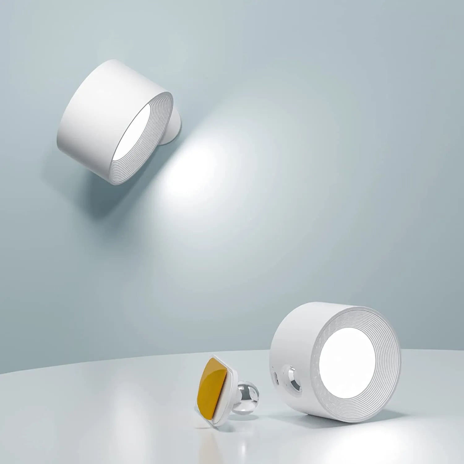 Wandleuchte kabellos LED USB wiederaufladbar 2000mAh magnetisch 360 Grad verstellbar ABS PC | Euroselle