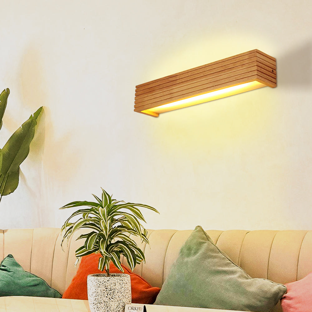 Wall Light Wood and Acrylic E26 E27 Bulb Base 110V 120V Direct Wired | Euroselle