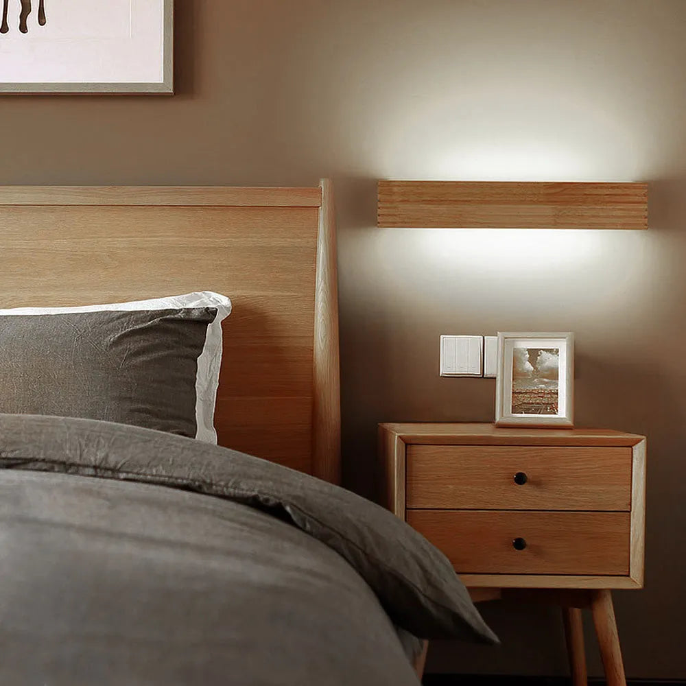 Wall Light Wood and Acrylic E26 E27 Bulb Base 110V 120V Direct Wired | Euroselle