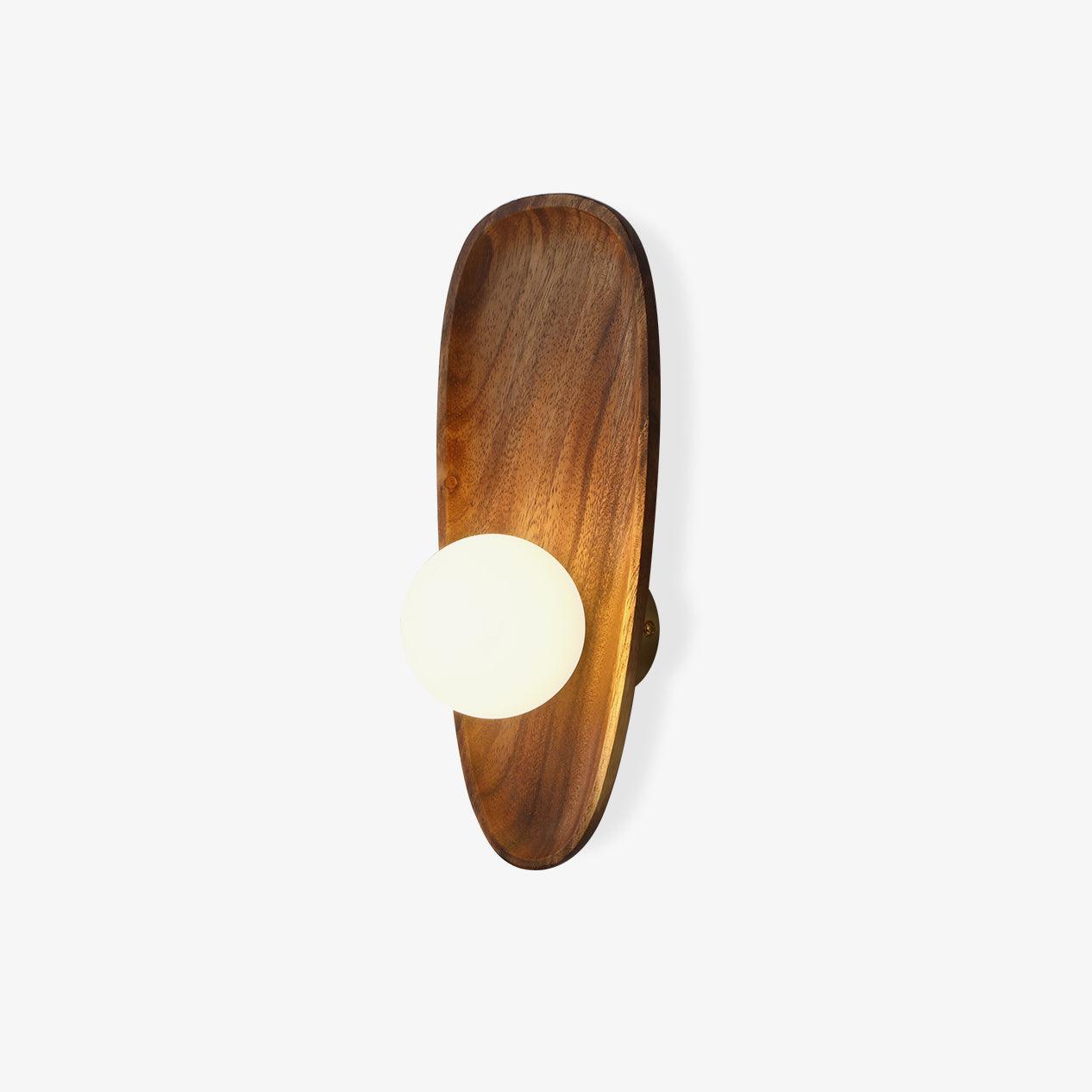 Wall Sconce Wood Glass Walnut Finish IP20 Indoor Decorative Light Fixture | Euroselle
