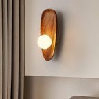Wall Sconce Wood Glass Walnut Finish IP20 Indoor Decorative Light Fixture | Euroselle
