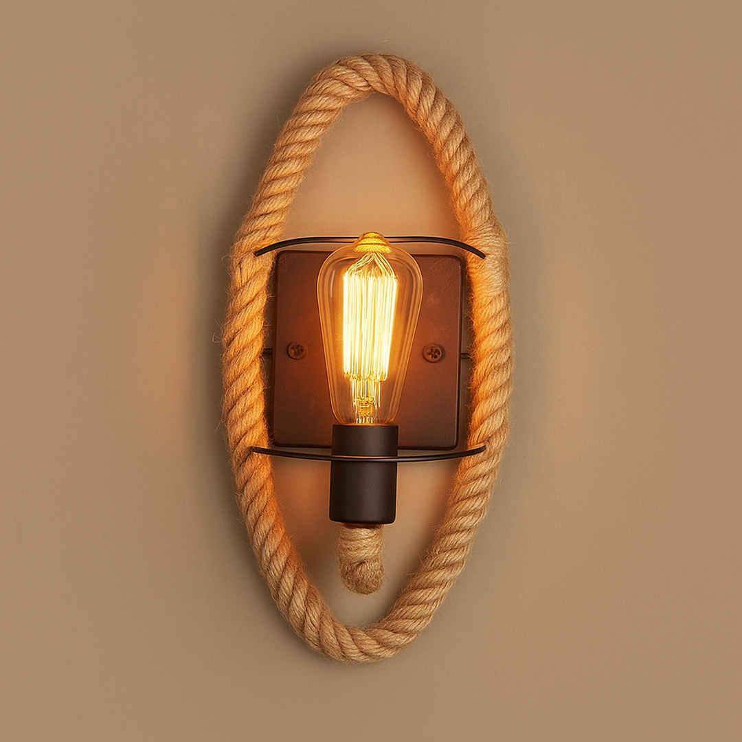 Wall Sconce Rope Design Iron E27 Indoor 20x15x12 cm | Euroselle