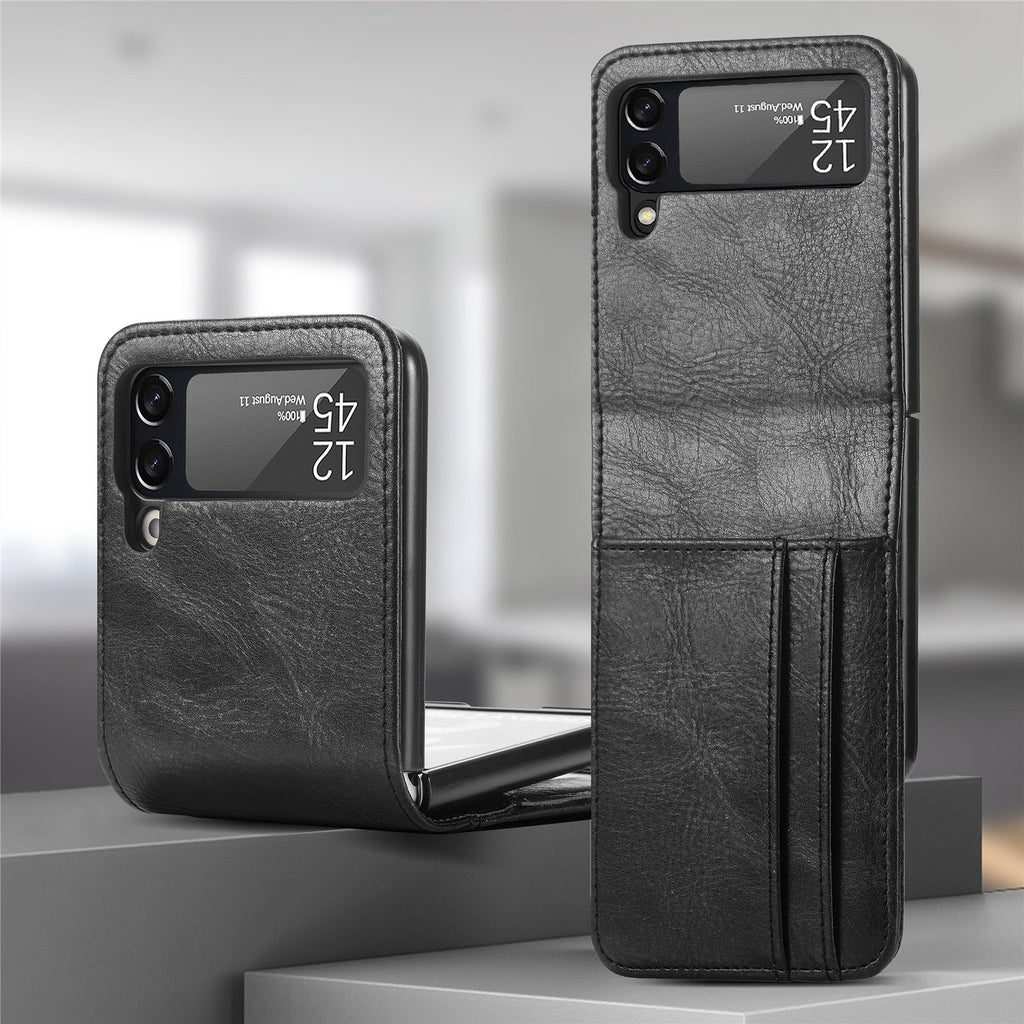 Samsung Galaxy Z Flip 3 4 5 6 7 8 PU Leather Case, Card Slots
