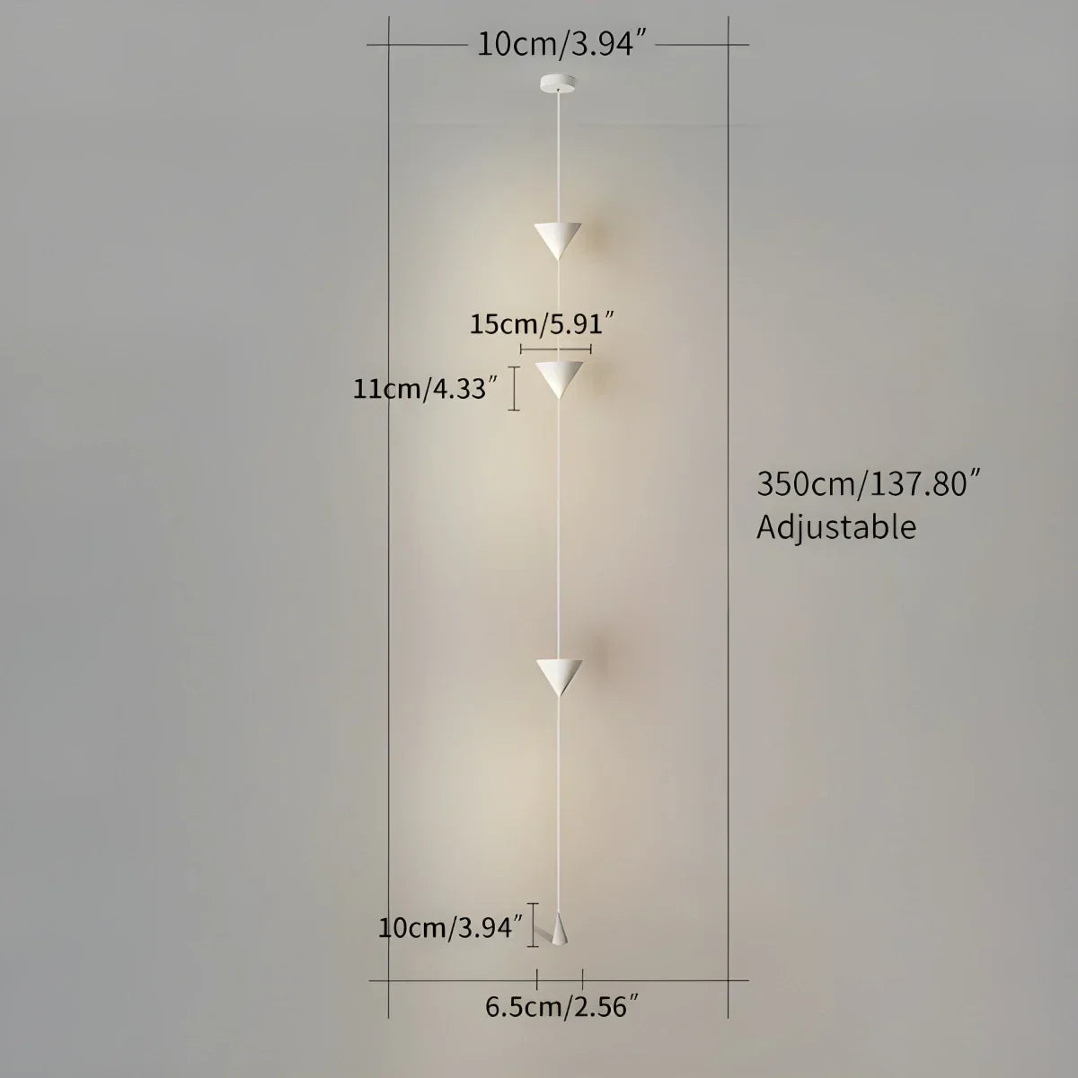 Justerbar stanglampe i jern og akryl med LED, op til 11.5 Feet, til soveværelse, stue og moderne hjemmekontor, slank lodret accentlampe