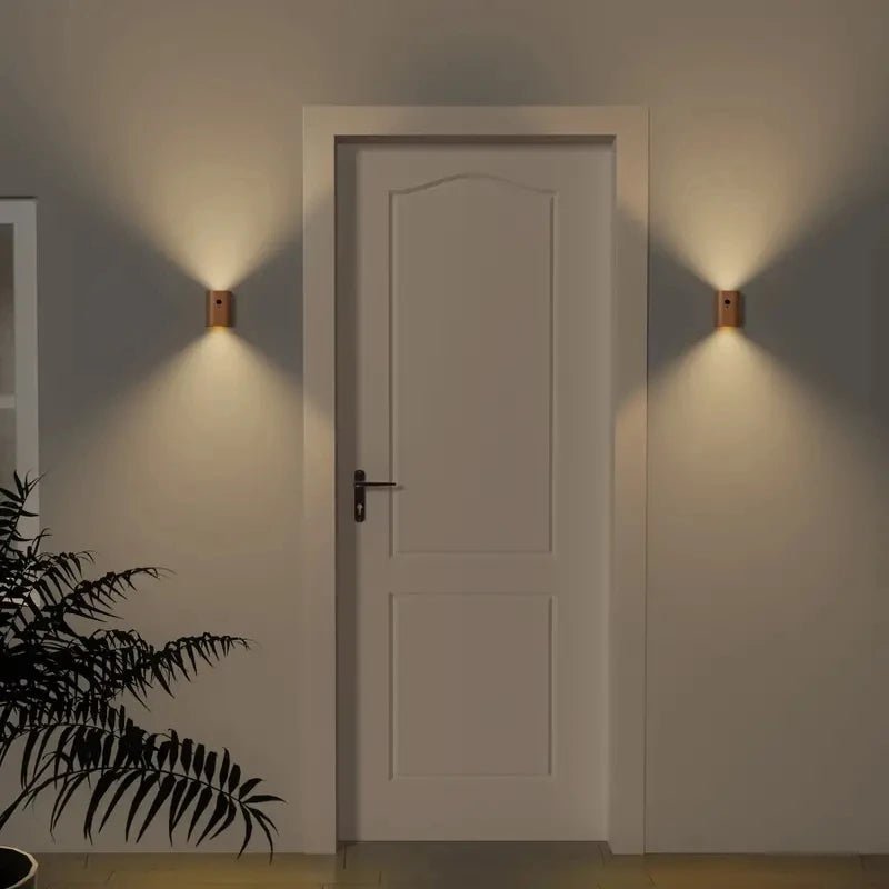 Wooden Motion Sensor Lamp - Rechargeable LED Light for Home, Elegant Design for Bedrooms, Hallways, and Cabinets | Euroselle