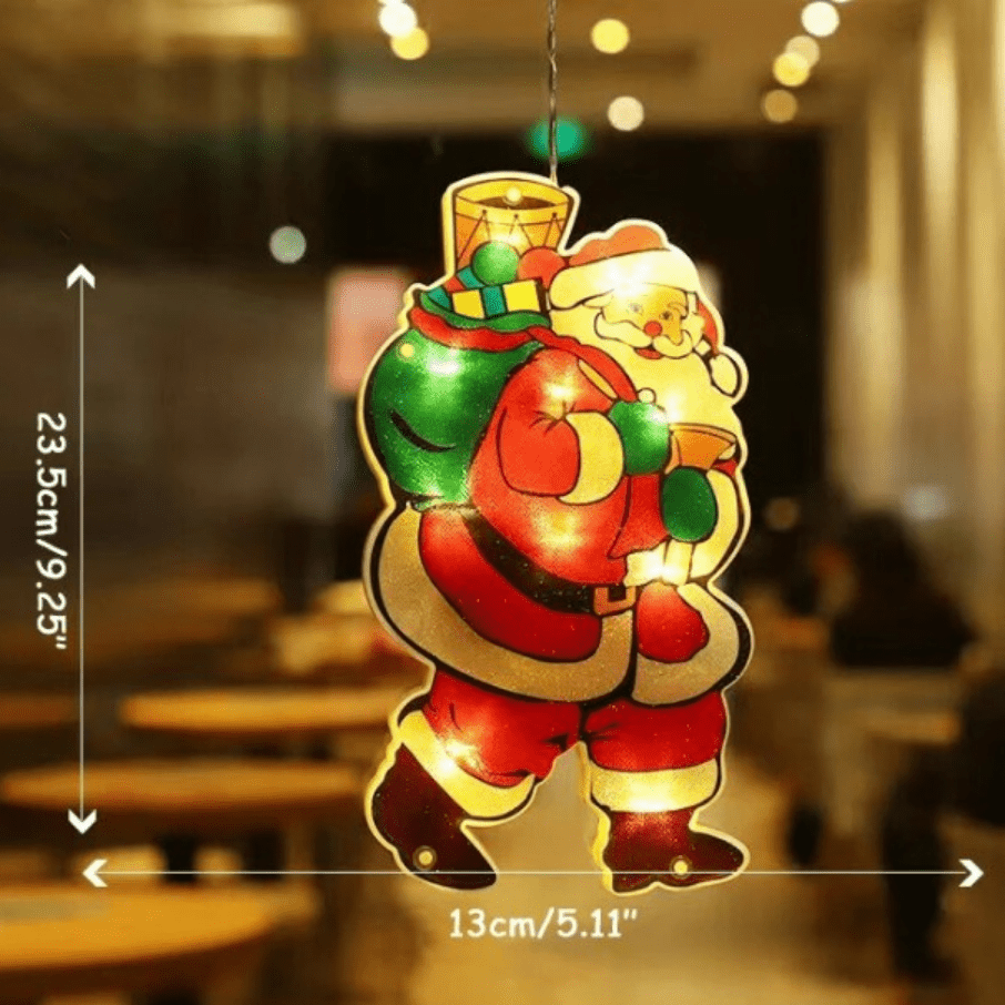 LumaNest Christmas Window Lights — Compact Dual-Sided Festive Glow, Warm Interior Exterior Lighting