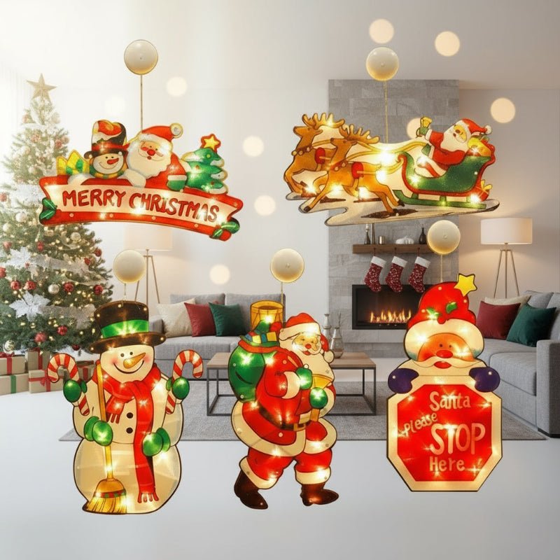 LumaNest Christmas Window Lights — Compact Dual-Sided Festive Glow, Warm Interior Exterior Lighting