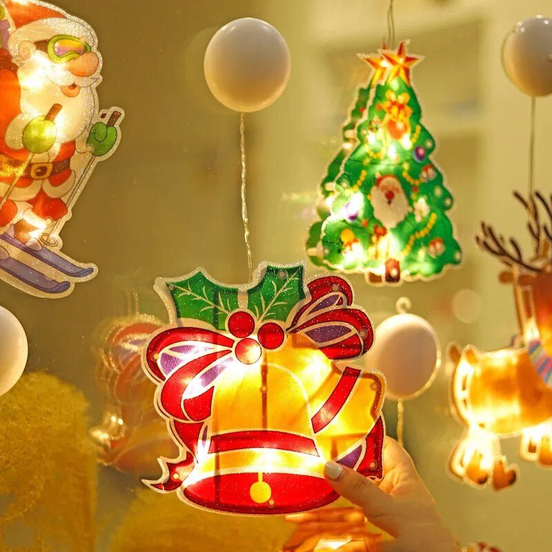 LumaNest Christmas Window Lights — Compact Dual-Sided Festive Glow, Warm Interior Exterior Lighting