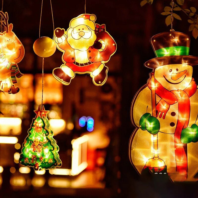 LumaNest Christmas Window Lights — Compact Dual-Sided Festive Glow, Warm Interior Exterior Lighting