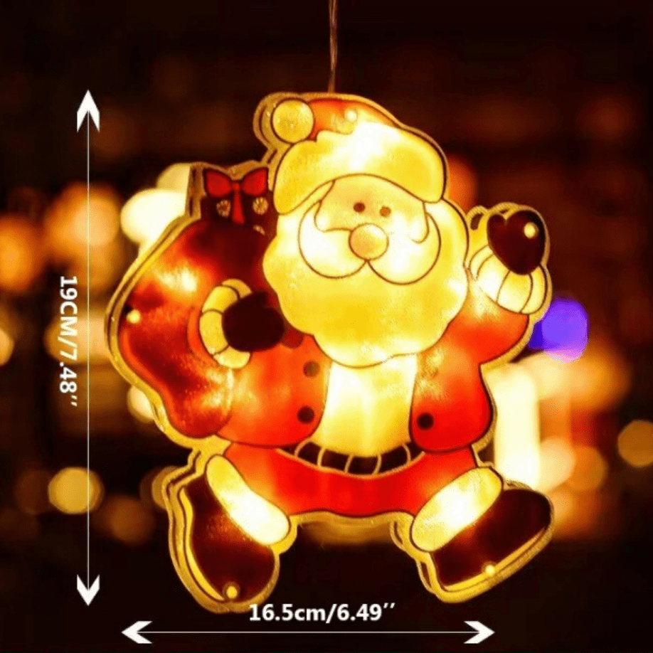 LumaNest Christmas Window Lights — Compact Dual-Sided Festive Glow, Warm Interior Exterior Lighting