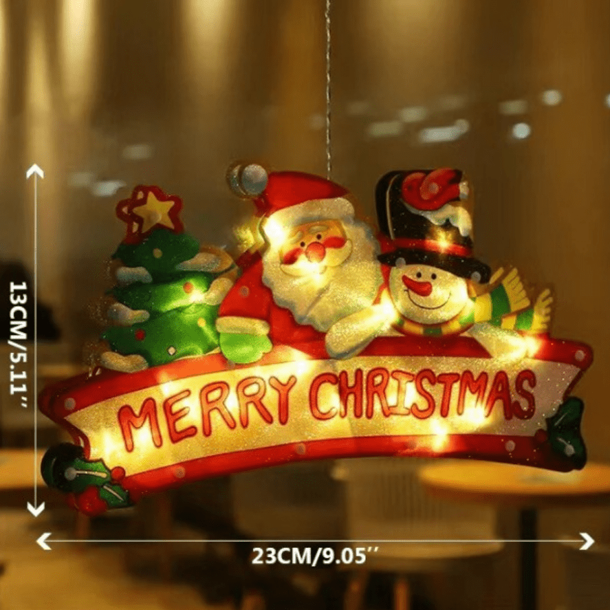 LumaNest Christmas Window Lights — Compact Dual-Sided Festive Glow, Warm Interior Exterior Lighting